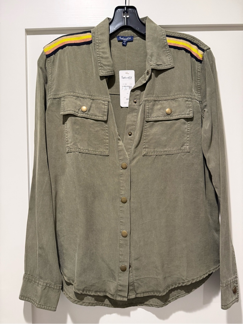 Splendid Olive Green Utility Jacket with Front Pockets